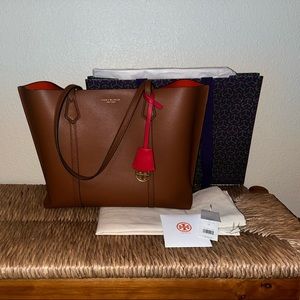 Tory Burch Perry Triple Compartment Tote in Light Umber